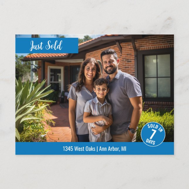 Just Sold Real Estate Marketing Photo Postcard (Front)