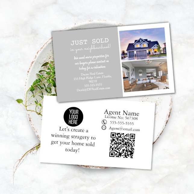 JUST sold Real Estate Marketing Postcard Business Card (Creator Uploaded)