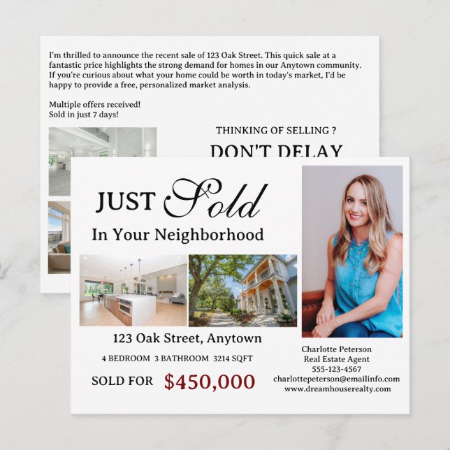 Just Sold Real Estate  Postcard (Front/Back)