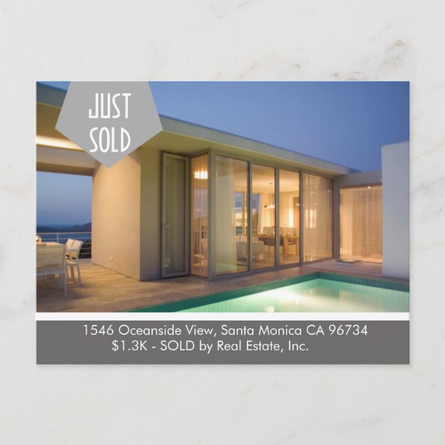 JUST SOLD  Real Estate postcard (Front)