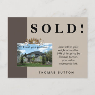 Just Sold Real Estate Postcard Crown