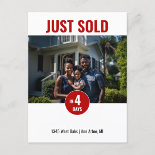 Just Sold Red Real Estate Marketing Postcard