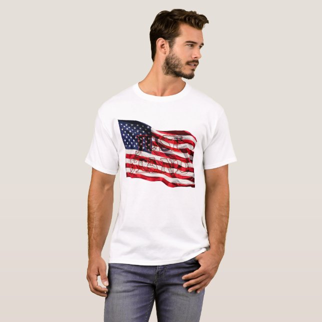 Just Stand, American Flag T-Shirt (Front Full)