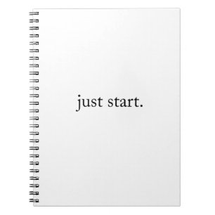Just Start Inspiring Quote Spiral Photo Notebook