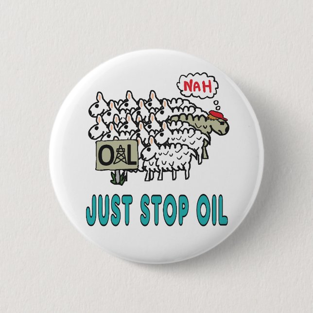 Just Stop Oil 6 Cm Round Badge (Front)