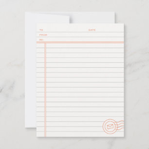 Just the Facts Stationery - Tangerine Card