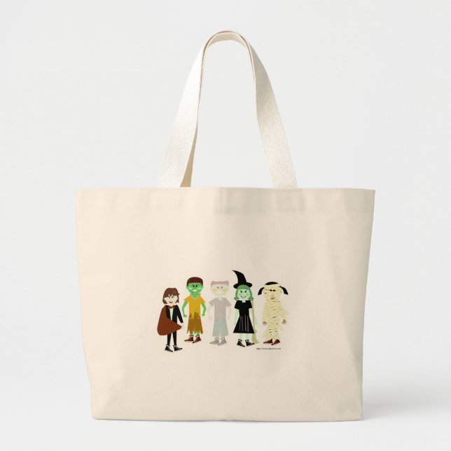Just the Halloweenies Jr. Large Tote Bag (Front)