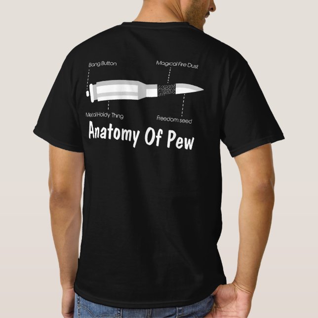 Just The Tip I Promise Anatomy of a Pew Enough Gun T-Shirt (Back)