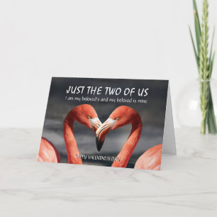 JUST THE TWO OF US Flamingo Christian Valentine's Card