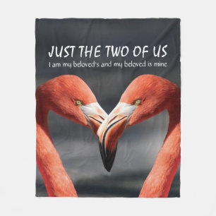 JUST THE TWO OF US Flamingo Valentine Christian Fleece Blanket