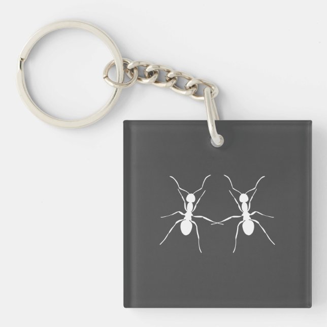 Just the Two of Us. Fun Ant couple design Key Ring (Front)