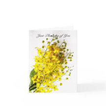 "Just Thinking of You" Yellow Buds Note Card