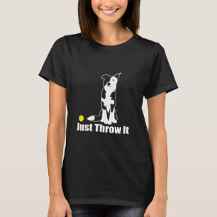 Just Throw It Trending Border Collie Split Face D T-Shirt