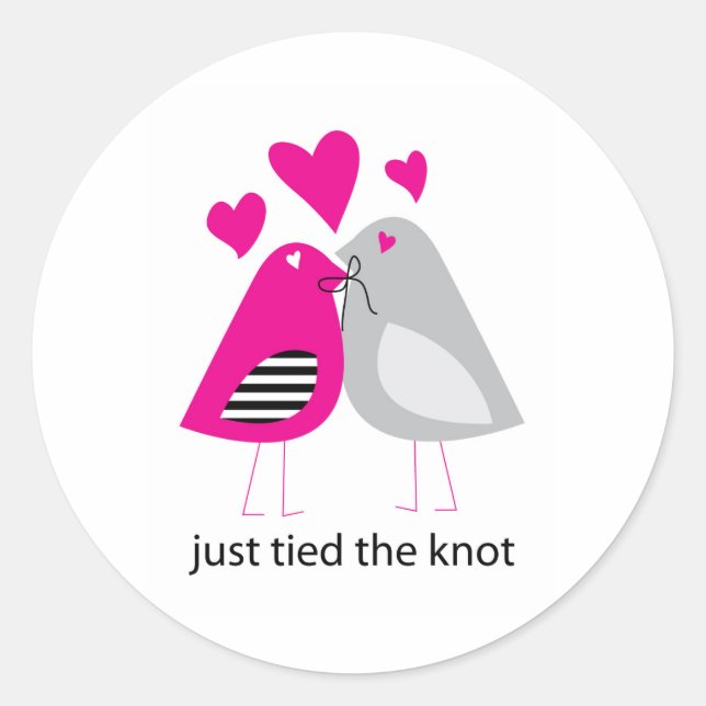 just tied the knot classic round sticker (Front)