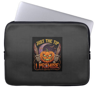 Just Tip Premise Halloween Pumpkin Bloody Knives_1 Laptop Sleeve
