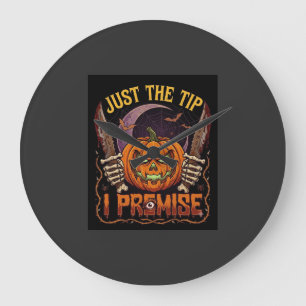 Just Tip Premise Halloween Pumpkin Bloody Knives_1 Large Clock
