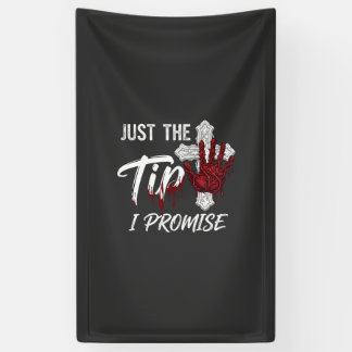 Just Tip Promise Halloween Bloody Hand Cross Banner
