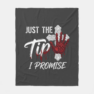 Just Tip Promise Halloween Bloody Hand Cross Fleece Blanket