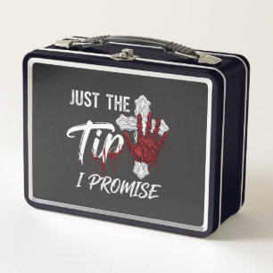 Just Tip Promise Halloween Bloody Hand Cross Metal Lunch Box