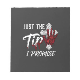 Just Tip Promise Halloween Bloody Hand Cross Notepad