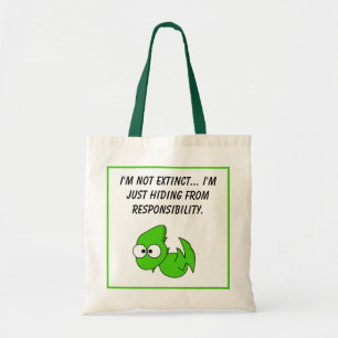 Just Tired Funny Dragon or Pterodactyl Cartoon Tote Bag