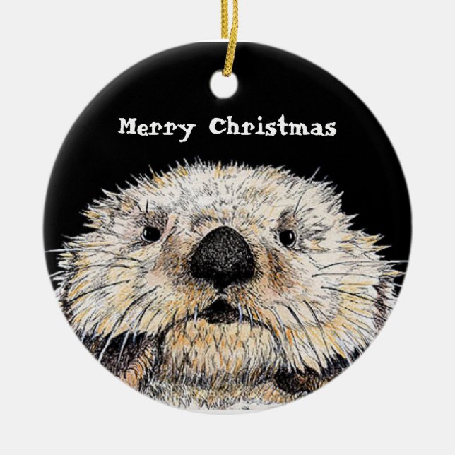Just To Cute ! Merry Christmas Ceramic Tree Decoration (Front)