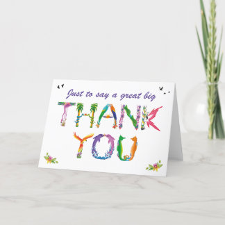 Just to say a great big thank you - tropical  card
