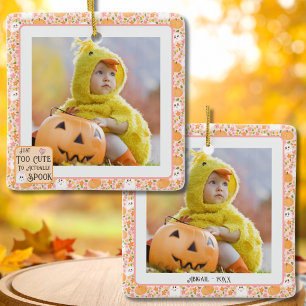 Just Too Cute to Actually Spook Personalised Ceramic Ornament