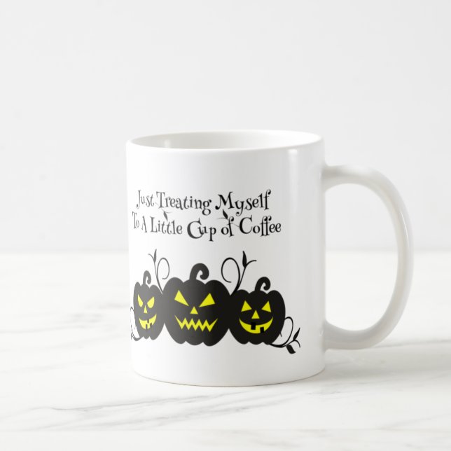 Just Treating Myself To Coffee Jack O' Lantern Coffee Mug (Right)