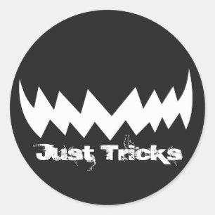 Just Tricks Evil Smile Halloween Classic Round Sticker