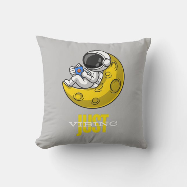 Just Vibing In Space Cushion (Front)