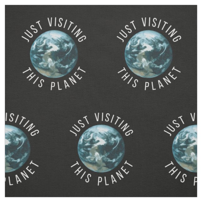 Just Visiting This Planet Black Fabric (Swatch)