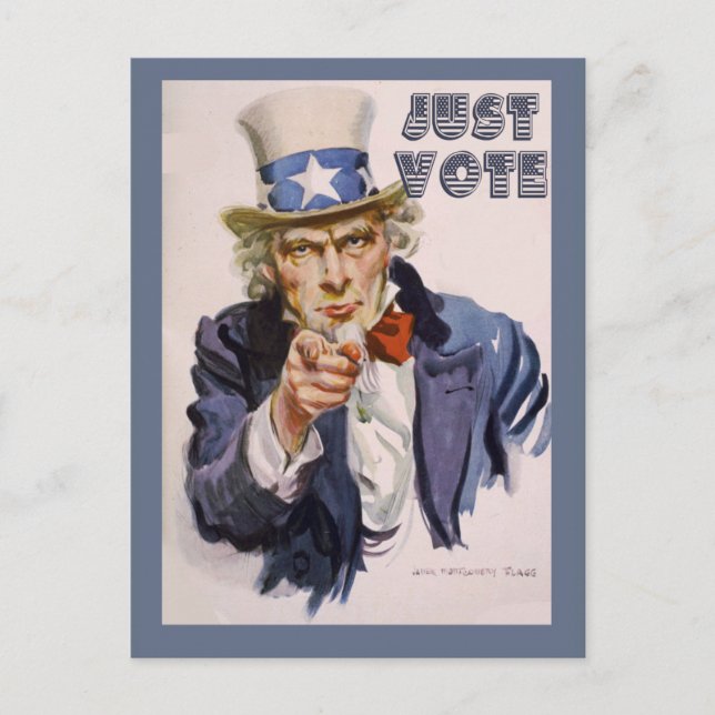 JUST VOTE Uncle Sam POSTCARDS for Voters (Front)