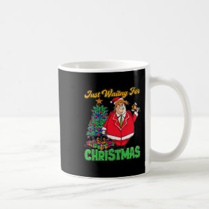 Just Waiting For Christmas Trump Santa Minimalist  Coffee Mug