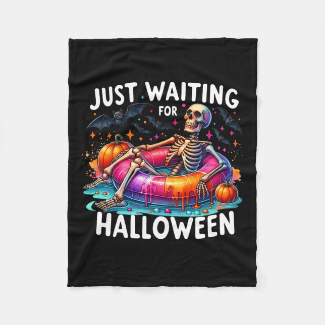 Just Waiting For Halloween 1  Fleece Blanket (Front)