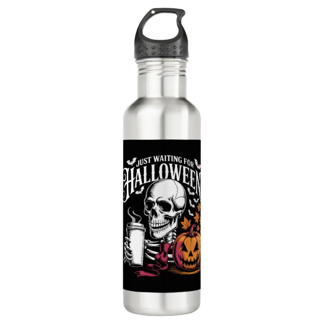 Just Waiting For Halloween 710 Ml Water Bottle (Front)