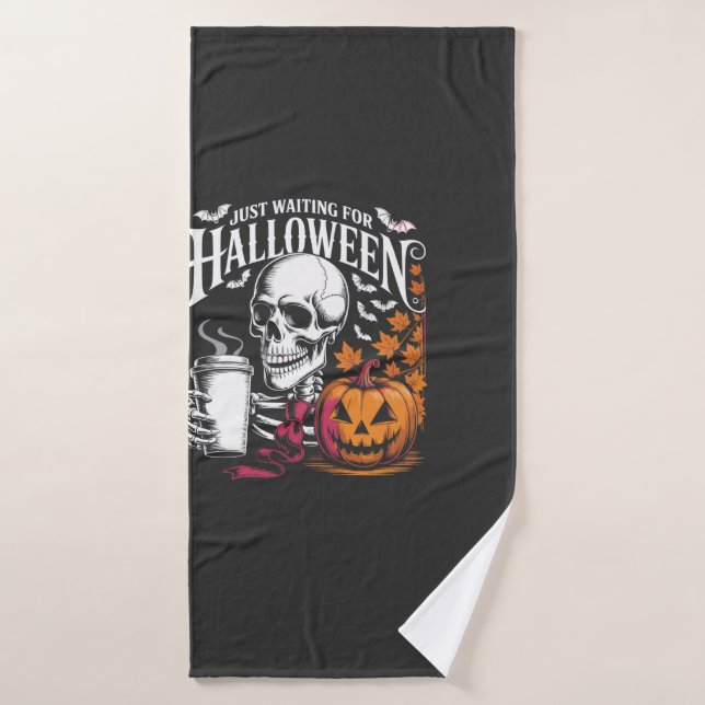 Just Waiting For Halloween Bath Towel (Bath Towel)