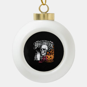 Just Waiting For Halloween Ceramic Ball Christmas Ornament