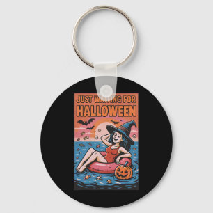 Just Waiting For Halloween Cool Witch  Key Ring