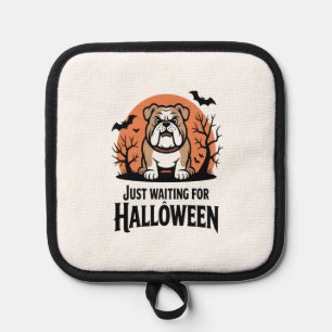 Just Waiting for Halloween Dog Pot Holder