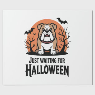 Just Waiting for Halloween Dog Wrapping Paper