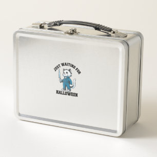 Just Waiting For Halloween, Funny Cat Horror Hallo Metal Lunch Box