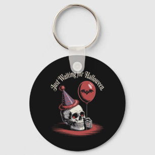 Just Waiting For Halloween Funny Halloween Quote S Key Ring