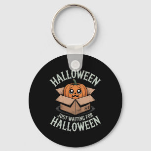 Just Waiting For Halloween Funny Halloween Quote S Key Ring