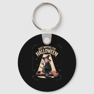Just Waiting For Halloween Halloween Quote Summer Key Ring