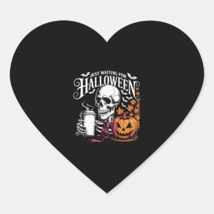 Just Waiting For Halloween Heart Sticker