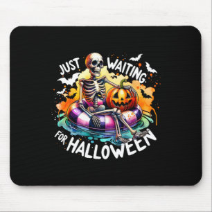 Just Waiting For Halloween Jack O Lantern Skeleton Mouse Pad
