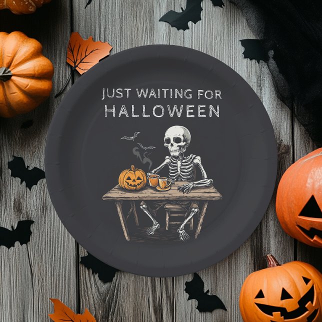 "Just Waiting for Halloween Paper Plates | Funny  (Creator Uploaded)