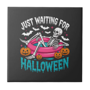 Just Waiting For Halloween Png Ceramic Tile