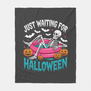 Just Waiting For Halloween Png Fleece Blanket